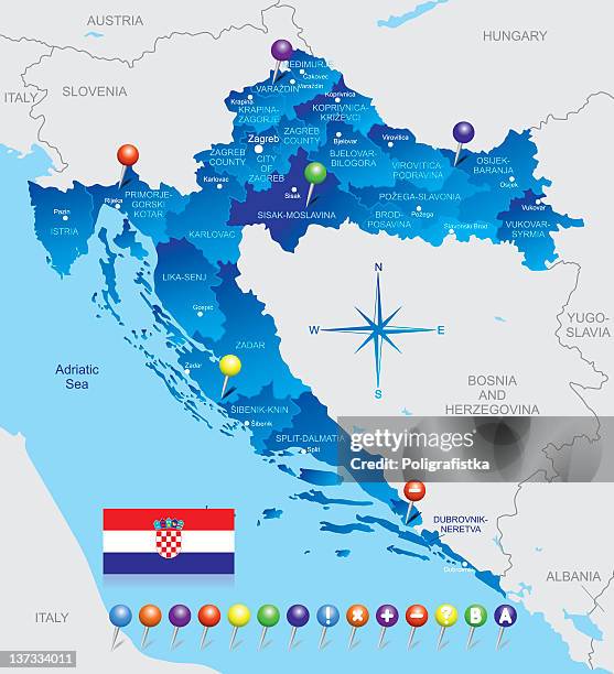 Map Croatic Croatia Flag Map Photos and Premium High Res Pictures - Getty Images