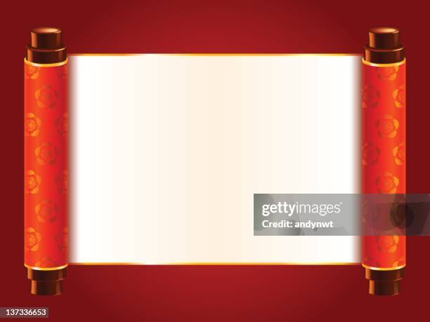 chinese scroll - chinese scroll stock illustrations
