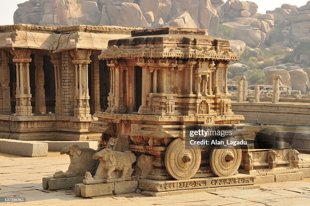 Vittala Temple Stone Chariot,Hampi,Karnataka,India.