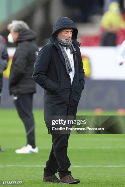 Walter Sabatini US Salernitana Sports director during the Serie A match between US Salernitana and Bologna FC at Stadio Arechi on February 26, 2022...