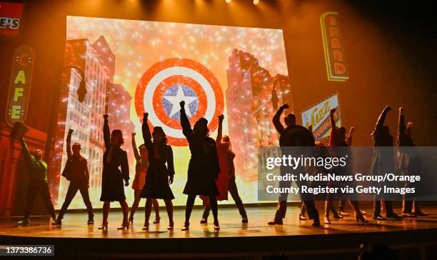 Anaheim, CA Captain America during a scene from Rogers: The Musical at the Hyperion Theater inside Disney California Adventure in Anaheim, CA, on...