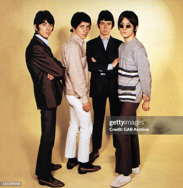 Photo of English group The Small Faces posed together in 1967. Left to right: Ian McLagan, Kenney Jones, Ronnie Lane and Steve Marriott.