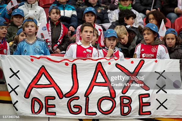 Ajax fans during the Dutch Cup match between Ajax Amsterdam and AZ Alkmaar at the Amsterdam Arena on January 19, 2012 in Amsterdam, Netherlands.