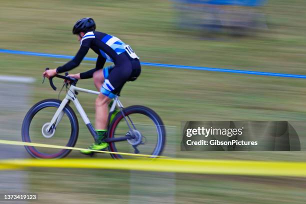 cyclo-cross bicycle racer - road cycling stock pictures, royalty-free photos & images