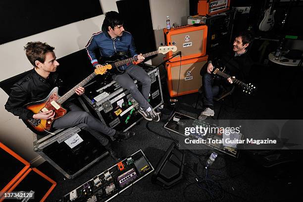 Lee Gaze, Stuart Richardson and Mike Lewis of Welsh hard rock group Lostprophets, taken on March 5, 2008 in Cardiff.