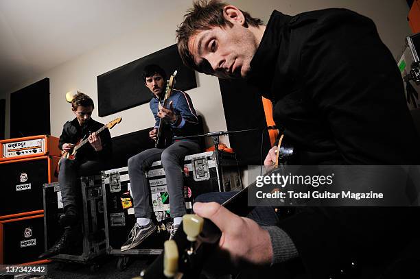 Lee Gaze, Stuart Richardson and Mike Lewis of Welsh hard rock group Lostprophets, taken on March 5, 2008 in Cardiff.