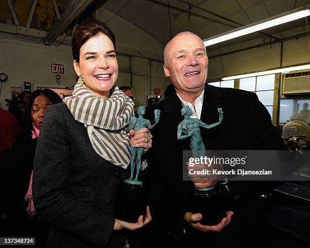 Screen Actor Guild Awards nominees Betsy Brandt, from the television drama show "Breaking Bad," and Creed Bratton from the television comedy show...