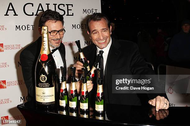 Michel Hazanavicius and Jean Dujardin attend the London Film Critics' Circle Awards 2012 at The BFI Southbank on January 19, 2012 in London, United...
