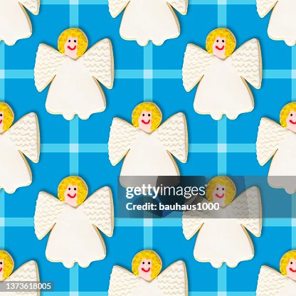 Angel: Christmas Cookie Repeating Pattern Background Wallpaper Angel: Christmas Cookie Repeating Pattern Background Wallpaper