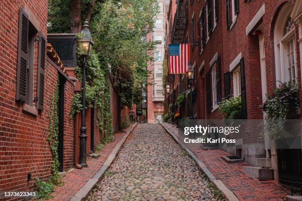 acorn street - boston massachusetts foto e immagini stock