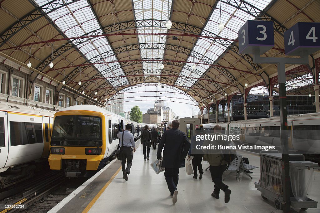 Crowd in a train station