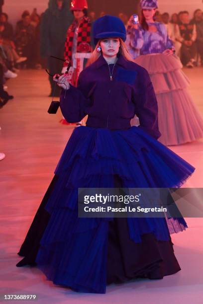 Gigi Hadid walks the runway during the Off-White Womenswear Fall/Winter 2022-2023 show as part of Paris Fashion Week on February 28, 2022 in Paris,...