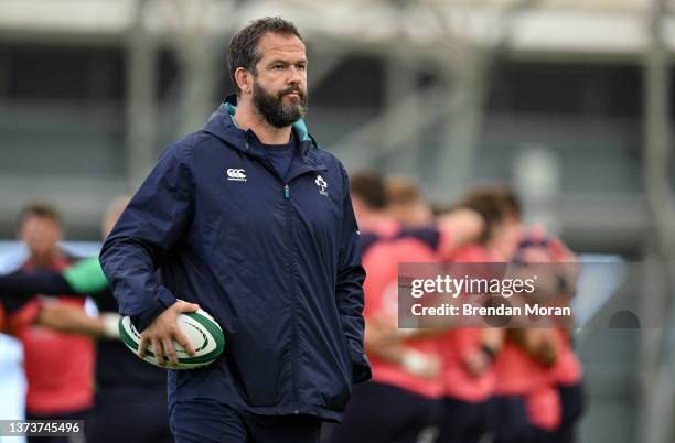 Dublin , Ireland - 30 June 2023; Head coach Andy Farrell during Ireland rugby squad training at the IRFU High Performance Centre on the Sport Ireland...