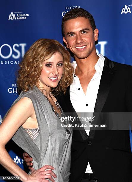 Actors Caissie Levy and Richard Fleeshman attend "The Ghost Light Sessions" sneak peek at "Ghost The Musical" at the Lunt-Fontanne Theatre on January...