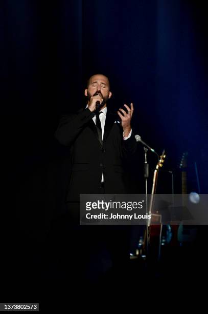 Special guest vocalist Steven LaBrie of Il Divo’s performs live on stage during the “Greatest Hits Tour” at James L. Knight Center on February 27,...