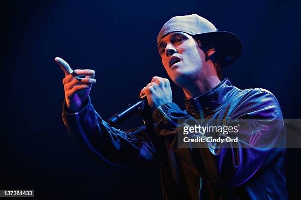 Singer Aaron Carter performs at the Gramercy Theatre on January 19, 2012 in New York City.