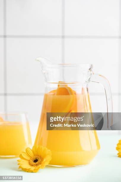 Orange juice pitcher stock image. Image of refreshing - 12337175