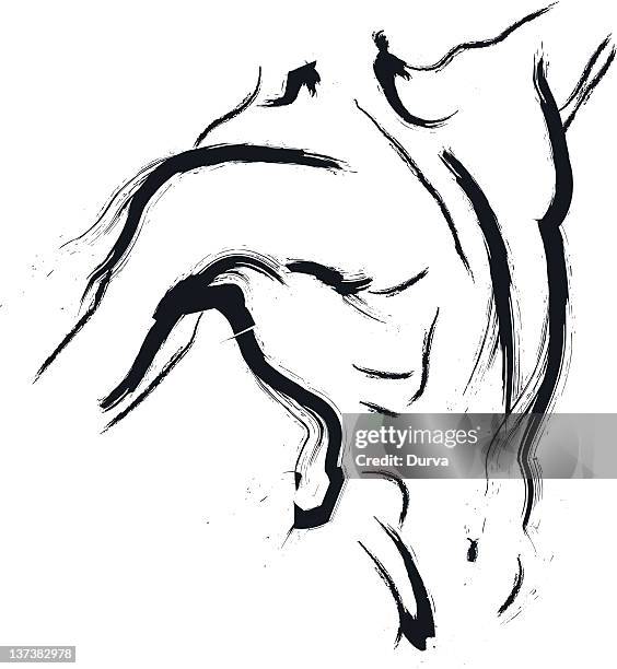 stockillustraties, clipart, cartoons en iconen met charcoal human torso - male body