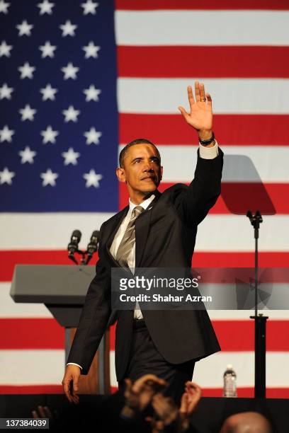 President Barack Obama attends the Obama Victory Fund 2012 Concert at The Apollo Theater on January 19, 2012 in New York City.
