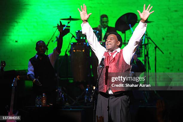 Al Green performs at the Obama Victory Fund 2012 Concert at The Apollo Theater on January 19, 2012 in New York City.