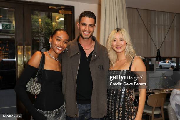 Cheyenne Maya-Carty aka Chey Maya, Ashton Gohil and Betty Bachz attend an exclusive preview dinner celebrating the launch of the May Fair Kitchen's...