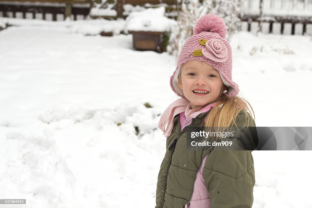 Portrait of girl into snow area