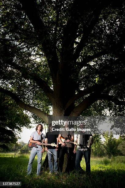 International rock group Kongos pose for photographs on January 19, 2012 in Johannesburg, South Africa. The four brothers, Johnny, Jesse, Dylan and...