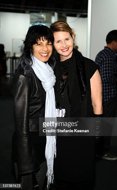 Claudia Carballada and Kelley Kimbell attend 3rd Annual Art Los Angeles Contemporary produced by Fair Grounds Associates, under the direction of...
