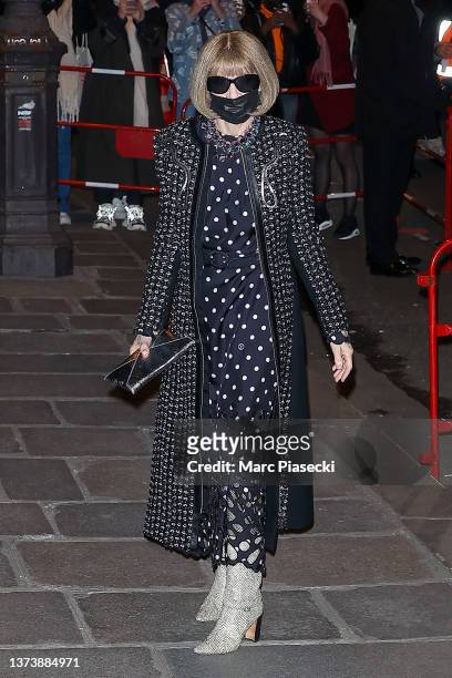 Anna Wintour attends the Off-White Womenswear Fall/Winter 2022/2023 show as part of Paris Fashion Week on February 28, 2022 in Paris, France.