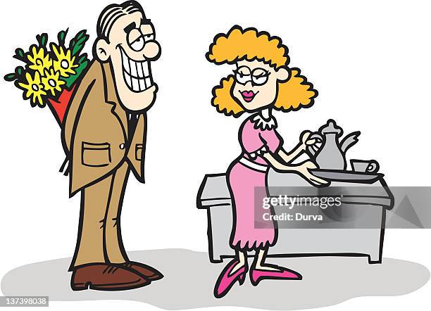 romantic businessman - awkward date stock illustrations