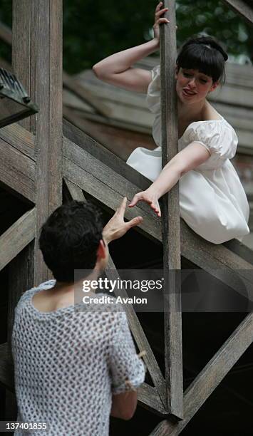 Nicholas Shaw and Laura Donnelly performing in this years production of Romeo and Juliet preformed at the open air theater in Regents Park, 5th June...