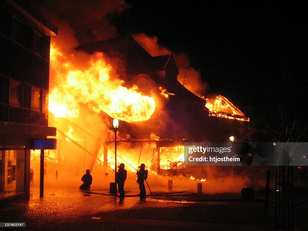 Burning building