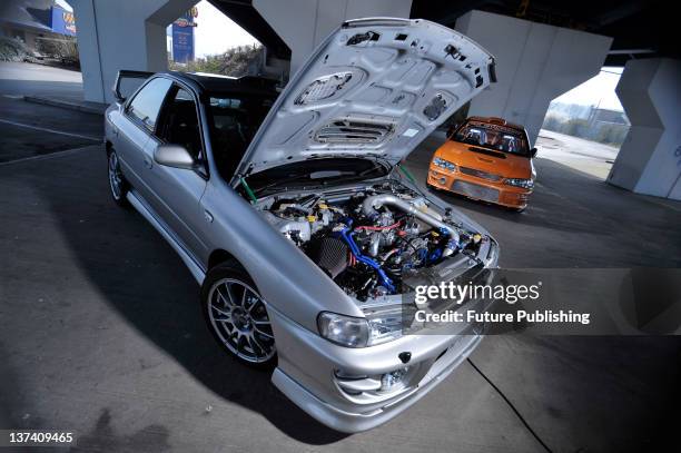Subaru Impreza with a 2-litre 16v engine customised by Tiley Motors of Bristol, taken on March 19, 2009.