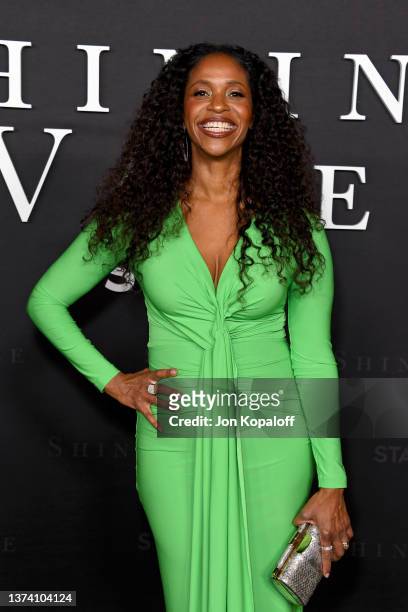 Merrin Dungey attends the Premiere of STARZ "Shining Vale" at TCL Chinese Theatre on February 28, 2022 in Hollywood, California.
