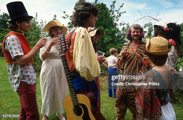 Alexander Thynn, 7th Marquess of Bath celebrating the annual summer solstice with a fancy dress garden party at his home, Longleat House in...