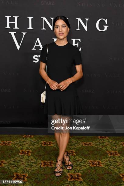 Julia Jones attends the Premiere of STARZ "Shining Vale" at TCL Chinese Theatre on February 28, 2022 in Hollywood, California.