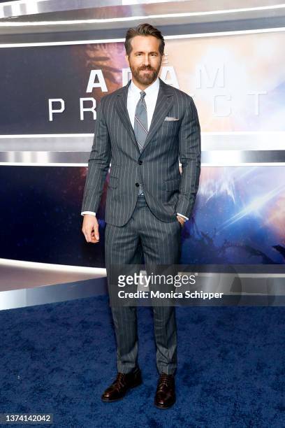 Ryan Reynolds attends The Adam Project World Premiere at Alice Tully Hall on February 28, 2022 in New York City.
