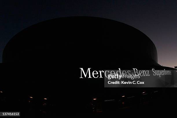 General view as fans walk outside the Mercedes-Benz SuperDome prior to the Michigan Wolverines playing against the Virginia Tech Hokies during the...