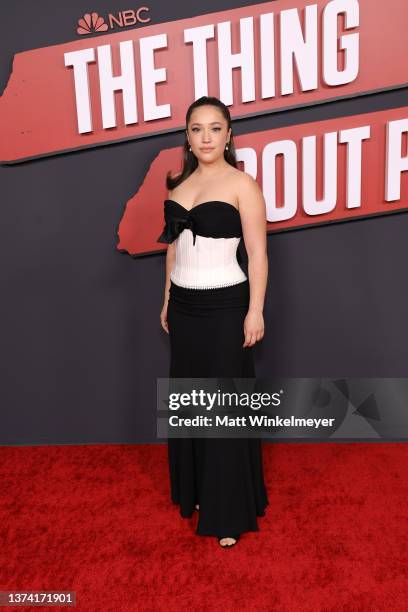 Gideon Adlon attends the Red Carpet Event for NBC's "The Thing About Pam" at The Maybourne Beverly Hills on February 28, 2022 in Beverly Hills,...