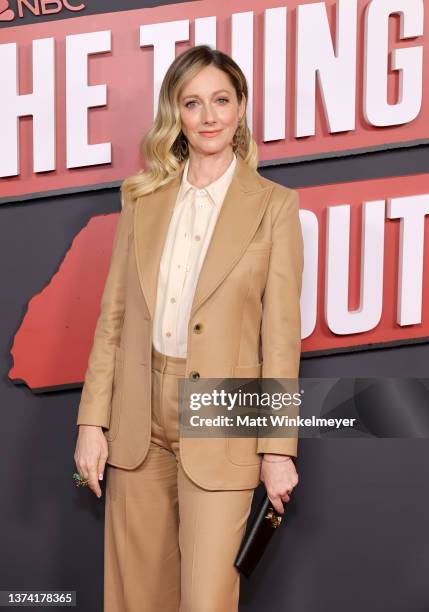 Judy Greer attends the Red Carpet Event for NBC's "The Thing About Pam" at The Maybourne Beverly Hills on February 28, 2022 in Beverly Hills,...