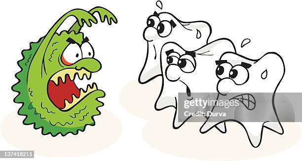 teeth and caries - toothache cartoon stock illustrations