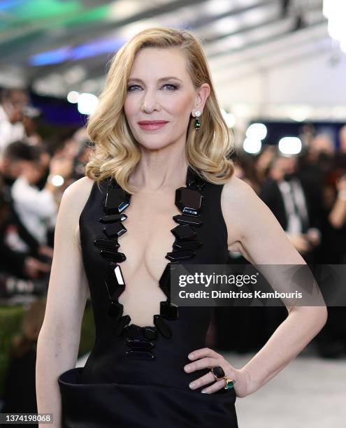 Cate Blanchett attends the 28th Screen Actors Guild Awards at Barker Hangar on February 27, 2022 in Santa Monica, California.