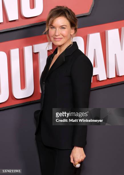 Renée Zellweger attends the Red Carpet Event for NBC's "The Thing About Pam" at The Maybourne Beverly Hills on February 28, 2022 in Beverly Hills,...