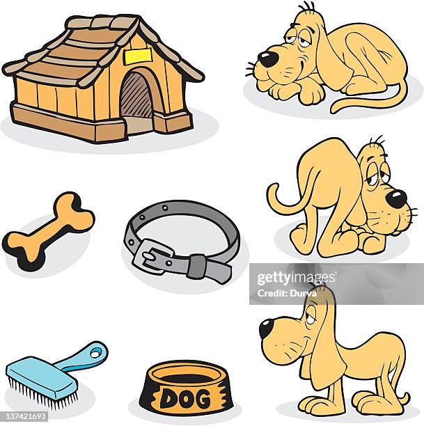 dog set - animal brush stock illustrations