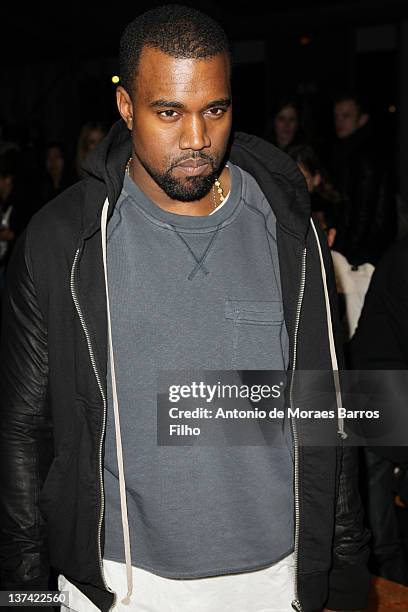 Kanye West attends the Givenchy Menswear Autumn/Winter 2013 show as part of Paris Fashion Week on January 20, 2012 in Paris, France.