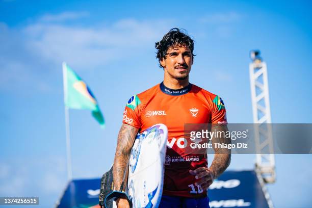 Three-time WSL Champion Gabriel Medina of Brazil after surfing in Heat 3 of the Elimination Round at the VIVO Rio Pro on June 30, 2023 at Saquarema,...