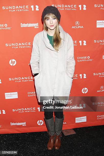Musician Taylor Swift attends the 'Ethel' premiere held at the MARC Theatre during the 2012 Sundance Film Festival on January 20, 2012 in Park City,...