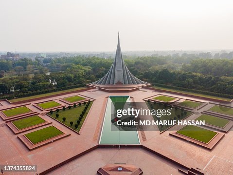 National Martyrs' Memorial Bangladesh Drone View National Martyrs' Memorial Bangladesh Drone View
