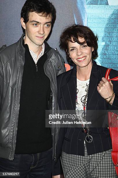 Elisabeth Bourgine and her son Jules attend the 'Tinker Tailor Soldier Spy' Paris premiere at cinema UGC Normandie on January 20, 2012 in Paris,...