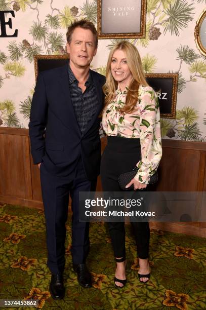 Greg Kinnear and Helen Labdon attend the "Shining Vale" Global Premiere Event And Screening on February 28, 2022 in Los Angeles, California.